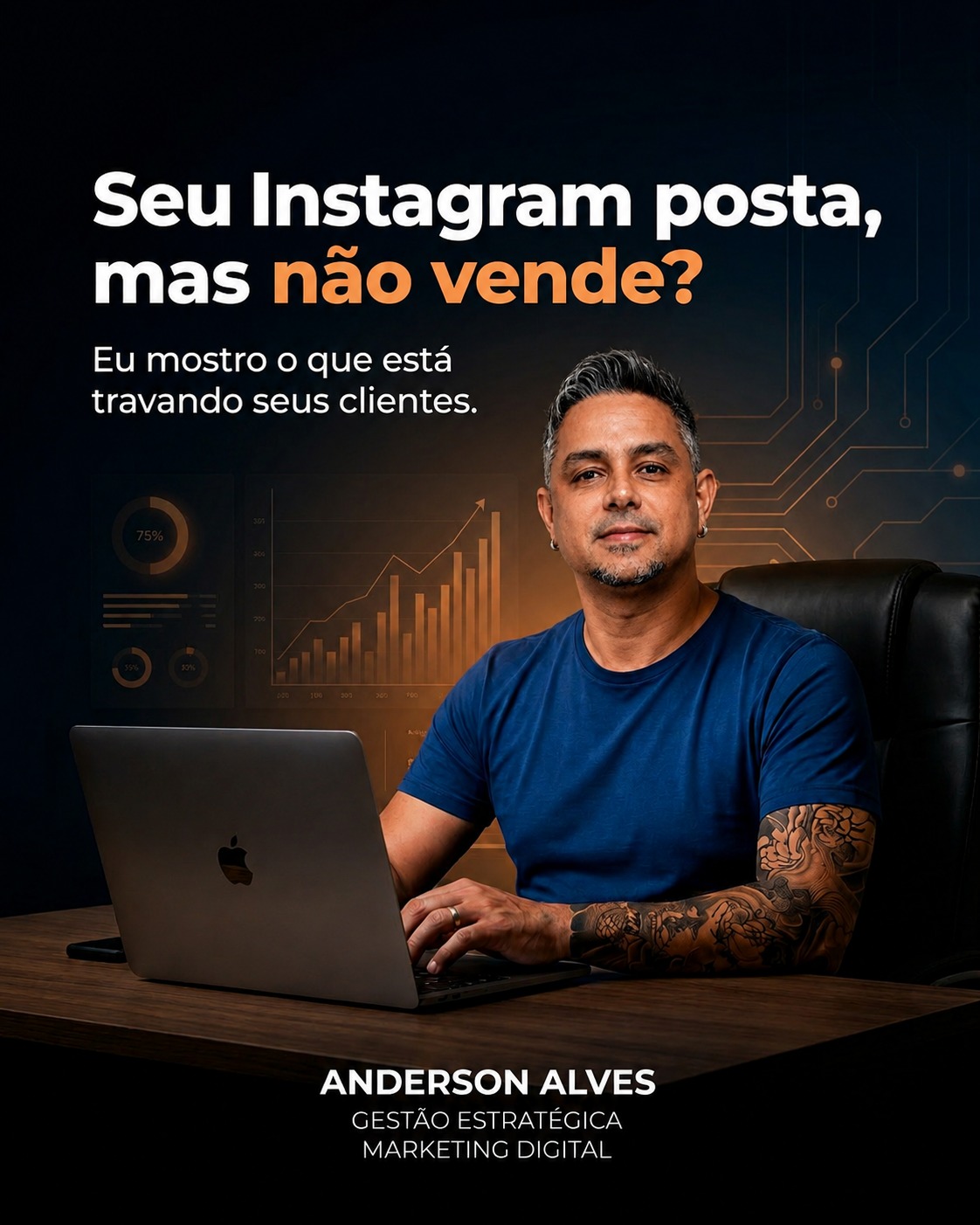 Anderson Alves em seu ambiente de trabalho